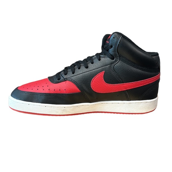 Nike Court Vision Mid #DM8682-001 Black Red University Men's Basketball Shoes 10 - Picture 9 of 13